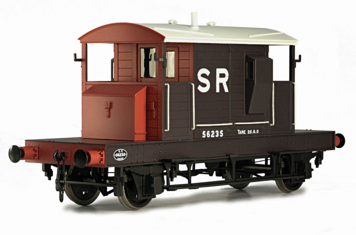 Production example of the brand new Dapol Pillbox Brake Van in SR livery with the large logo