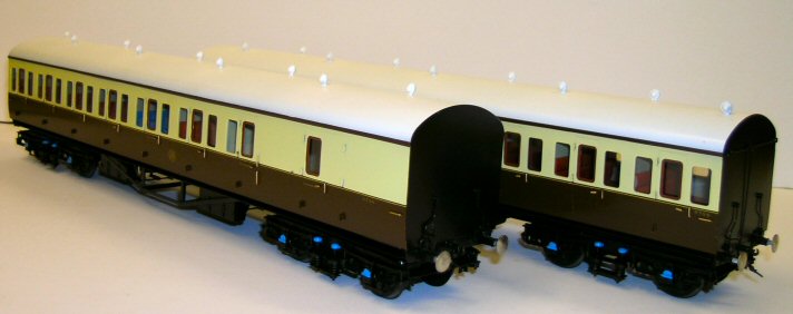 A painted pair of B set coaches recently completed in our own workshops